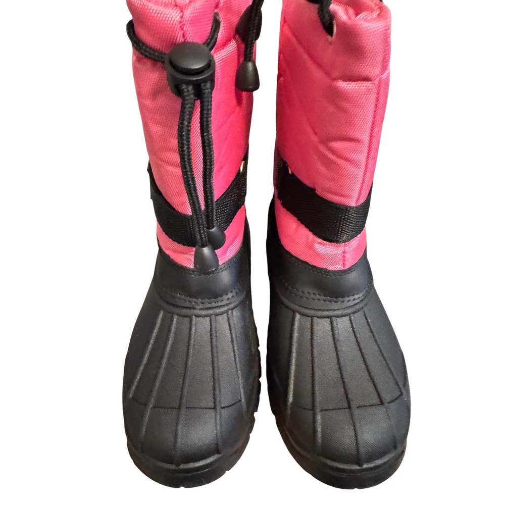 Koppell Kids Pink Black Snow Boots Waterproof‎ Winter Warm Size 6
